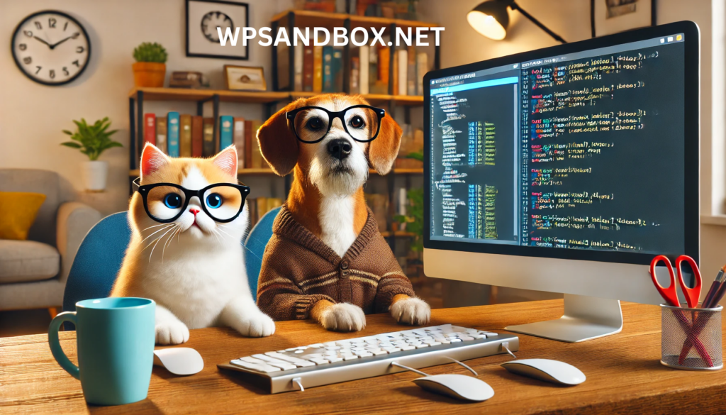 WPSandbox Cat Dog with Glasses Code Vs Plugins